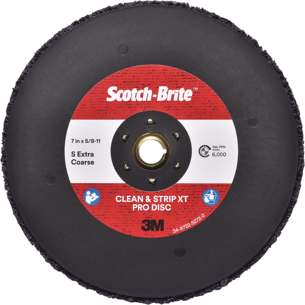 Scotch-Brite™ Clean & Strip XT Pro Disc, 7" Dia., Extra Coarse Grit, Silicon Carbide