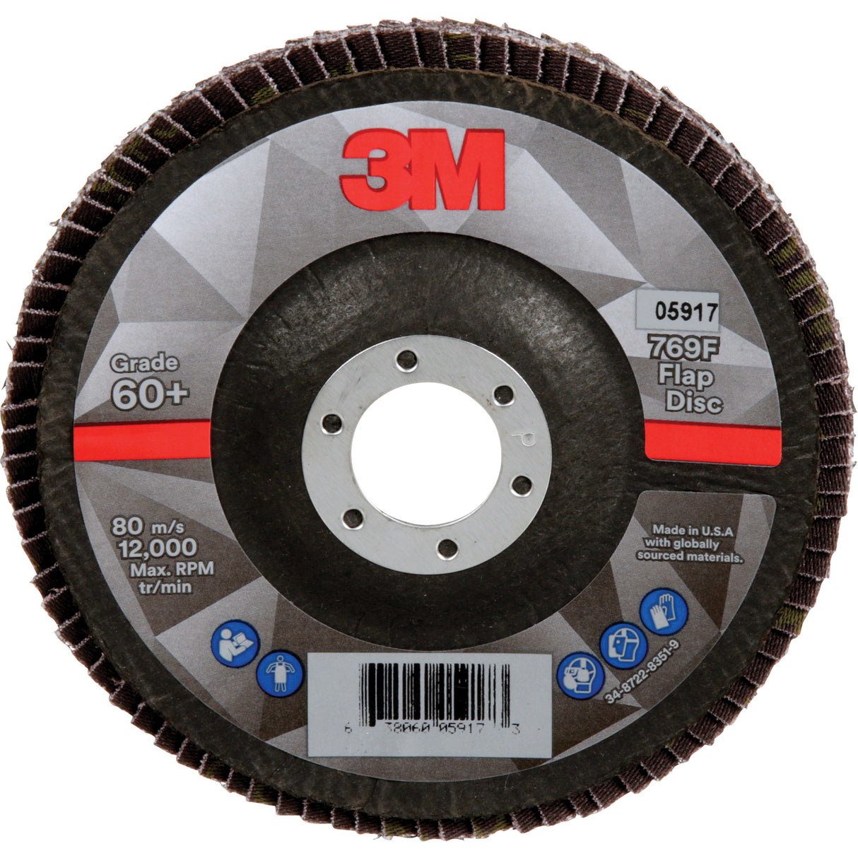 769F Quick Change Flap Disc, 5" x 7/8", Type 29, 60+ Grit, Ceramic