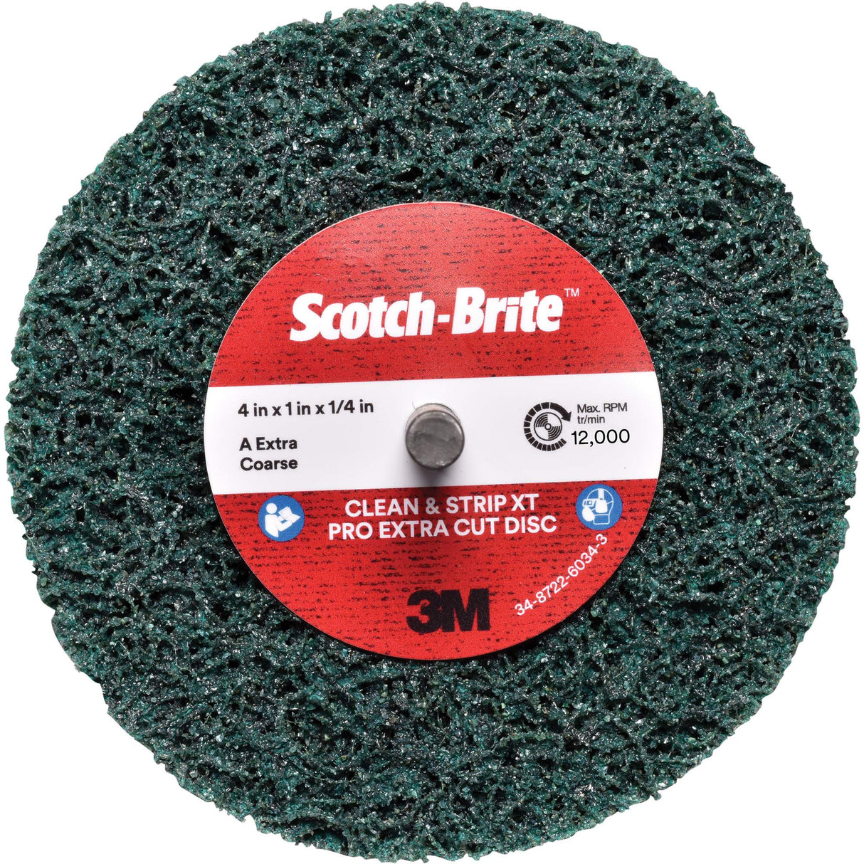 Scotch-Brite™ Clean and Strip XT Pro Extra Cut Disc XC-DC, 4" Dia., Extra Coarse Grit, Aluminum Oxide