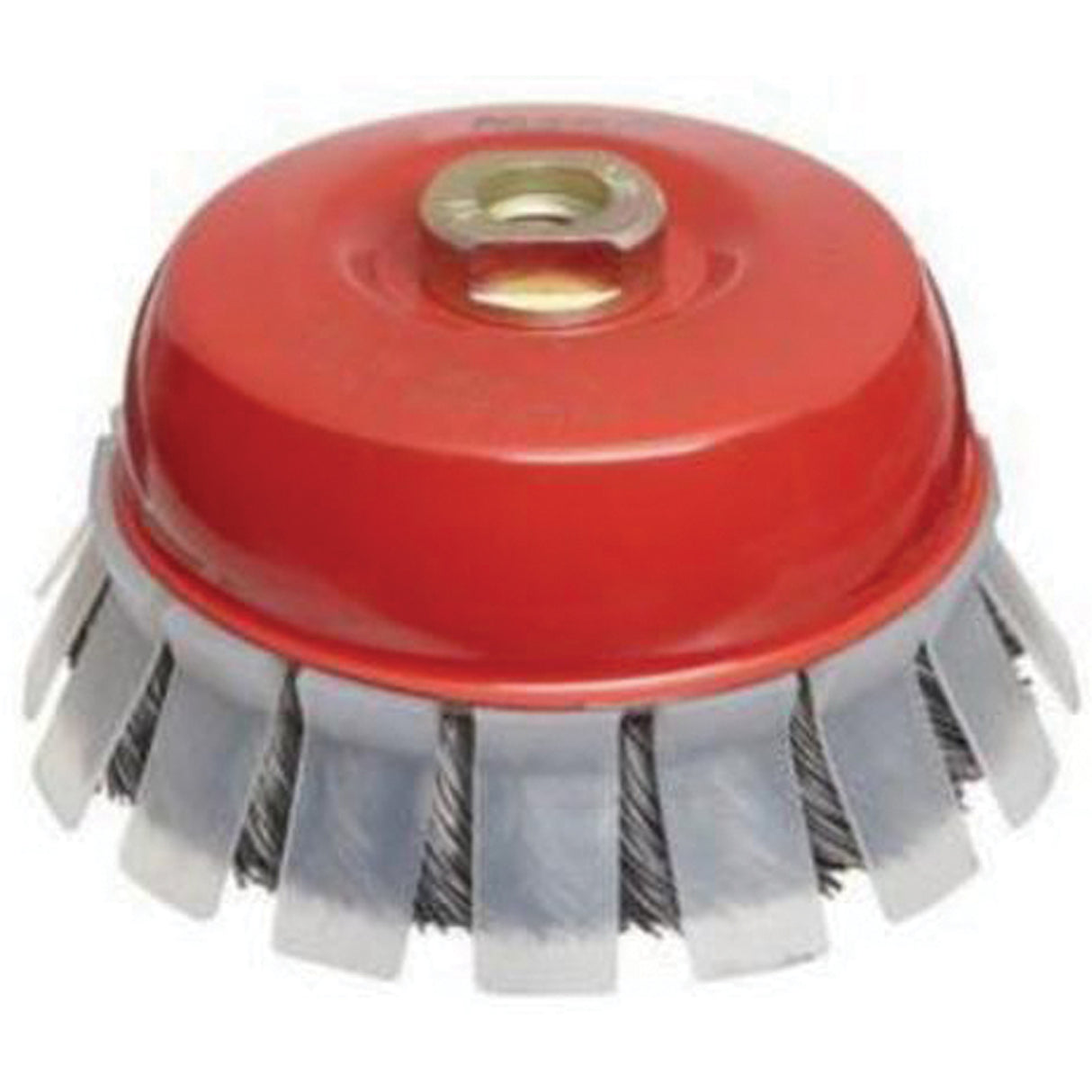 Knotted Wire Cup Brush with Protective Guard, 2-3/4" Dia. x 5/8"-11 Arbor