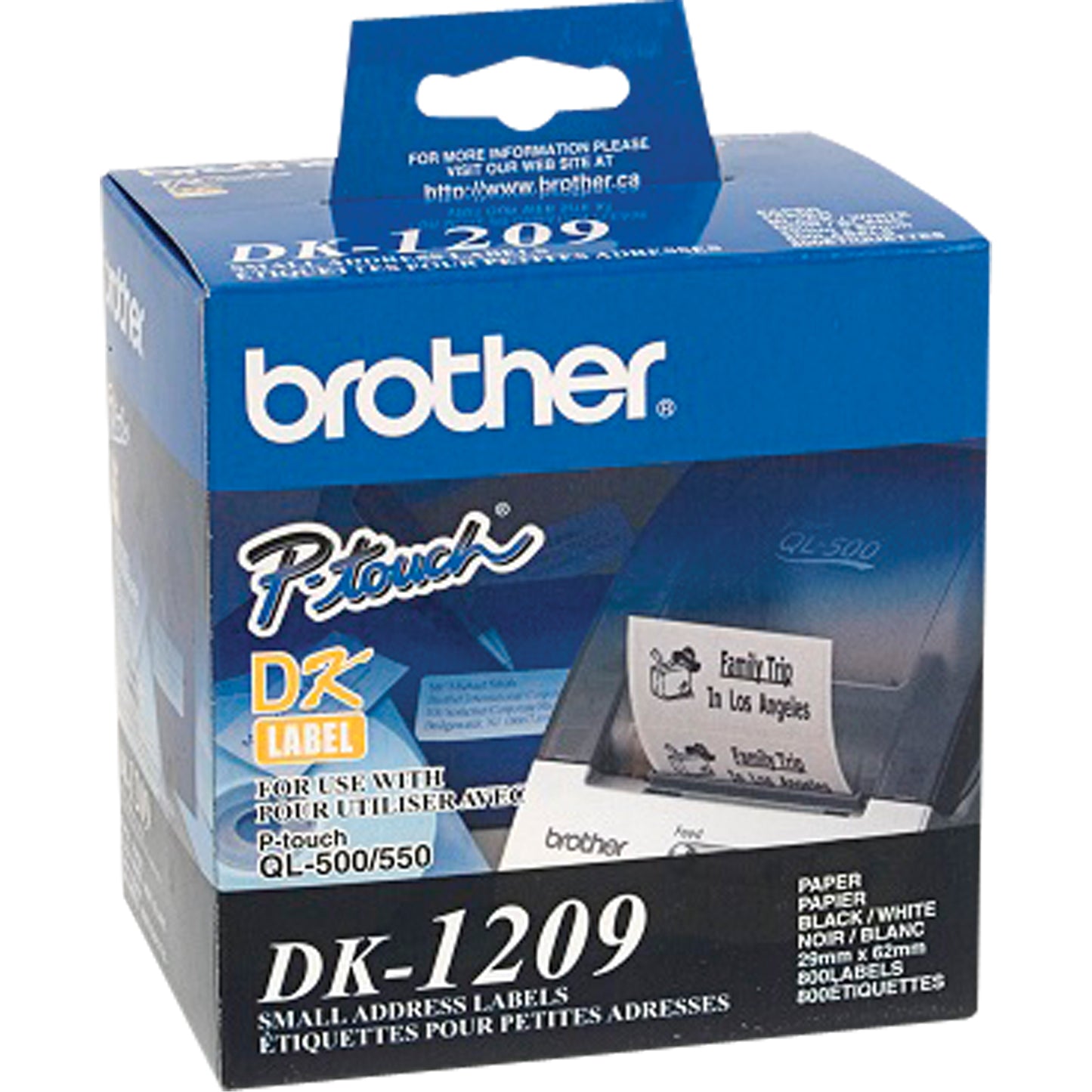 DK Series Address Labels, 1-1/8" W x 2-1/2" L, White