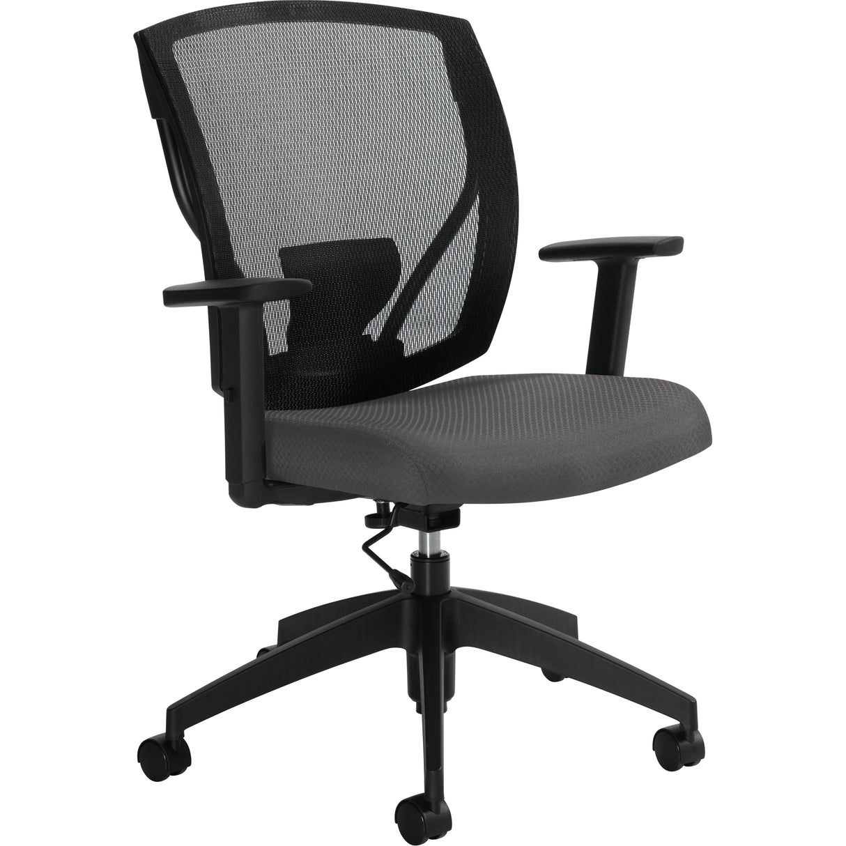 Task Chairs, Vinyl, Charcoal, 300 lbs. Capacity