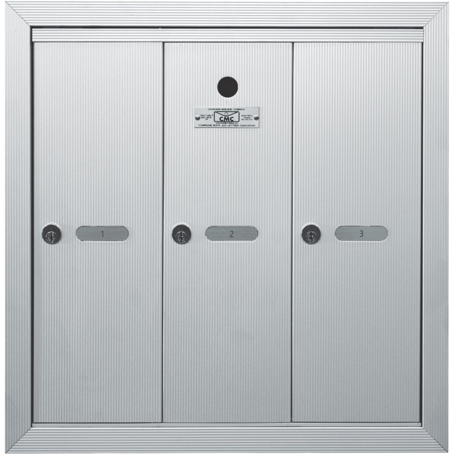 Single Deck Mailboxes, Wall -Mounted, 16" x 5-1/2", 3 Doors, Aluminum