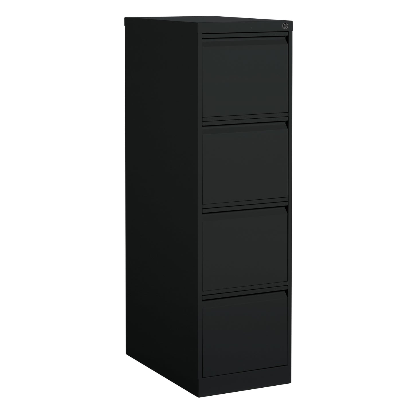 Vertical Filing Cabinet, Steel, 4 Drawers, 15-1/7" W x 25" D x 52" H, Black