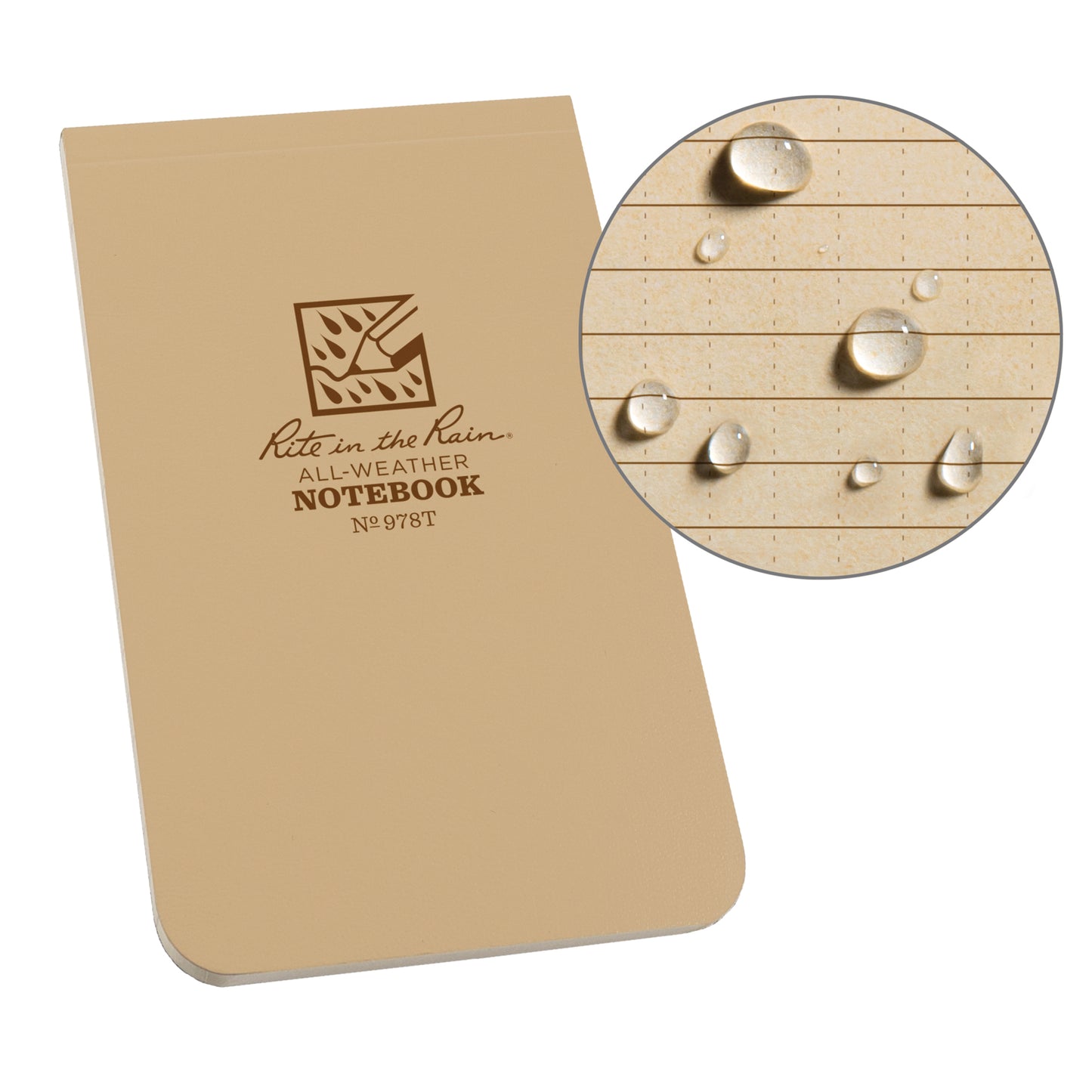 Top-Bound Memo, Soft Cover, Tan, 100 Pages, 5-1/4" W x 5" L