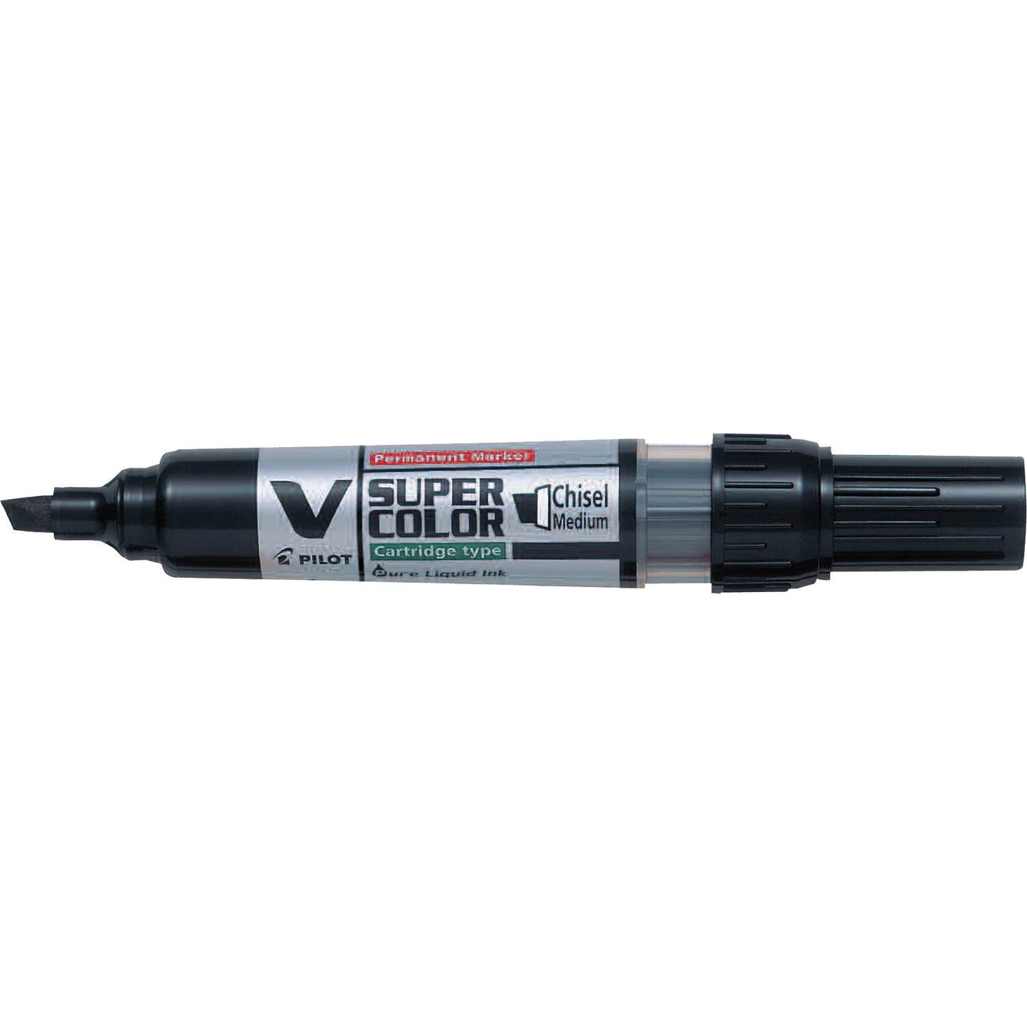 V Super Colour Permanent Marker, Chisel, Black