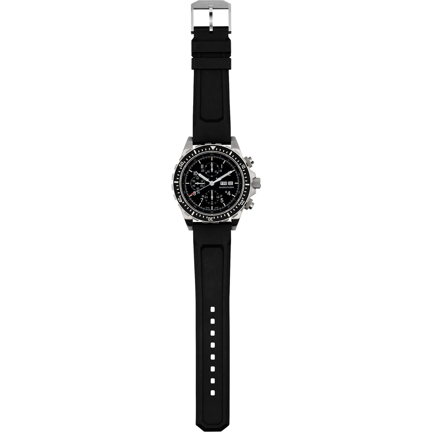 Jumbo Diver/Pilot's Automatic Chronograph Watch, Digital, Battery Operated, 46 mm, Black