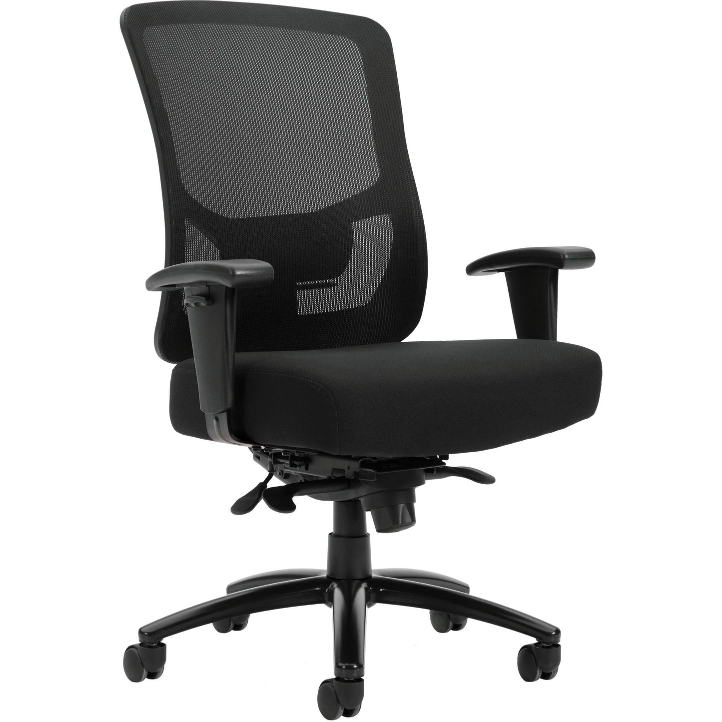 Raven 400 High-Back Heavy-Duty Synchro-Tilter, Mesh, Black, 400 lbs. Capacity