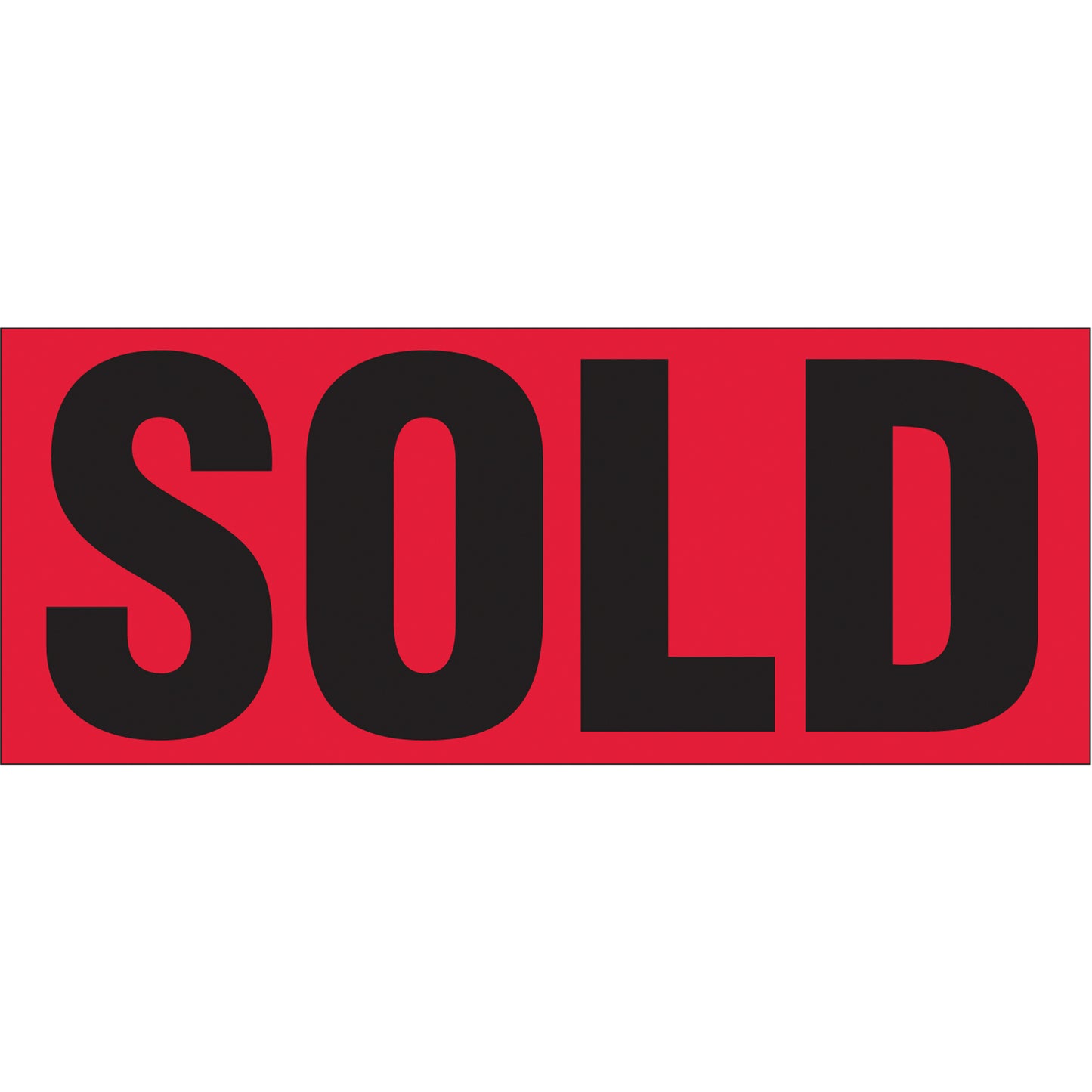"Sold" Special Handling Labels, 5" L x 2" W, Black on Red