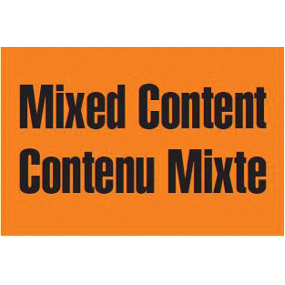 "Mixed Content/Contenu mixte" Labels, 3" L x 2" W, Orange