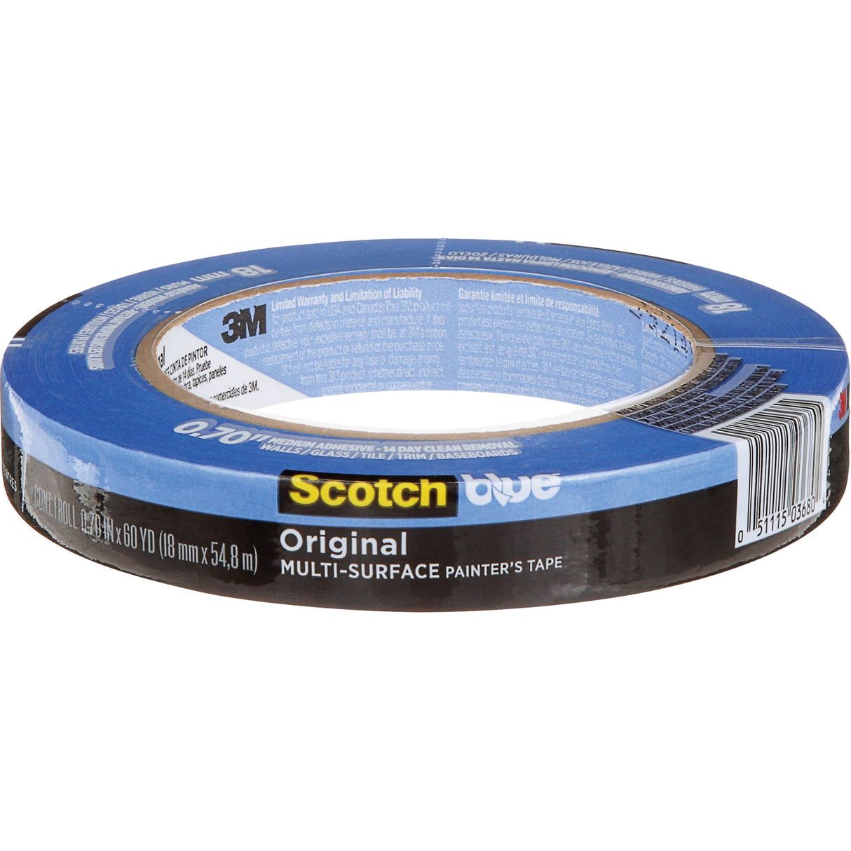ScotchBlue™ Original Multi-Surface Painter's Tape, 18 mm (3/4") x 54.8 m (180'), Blue