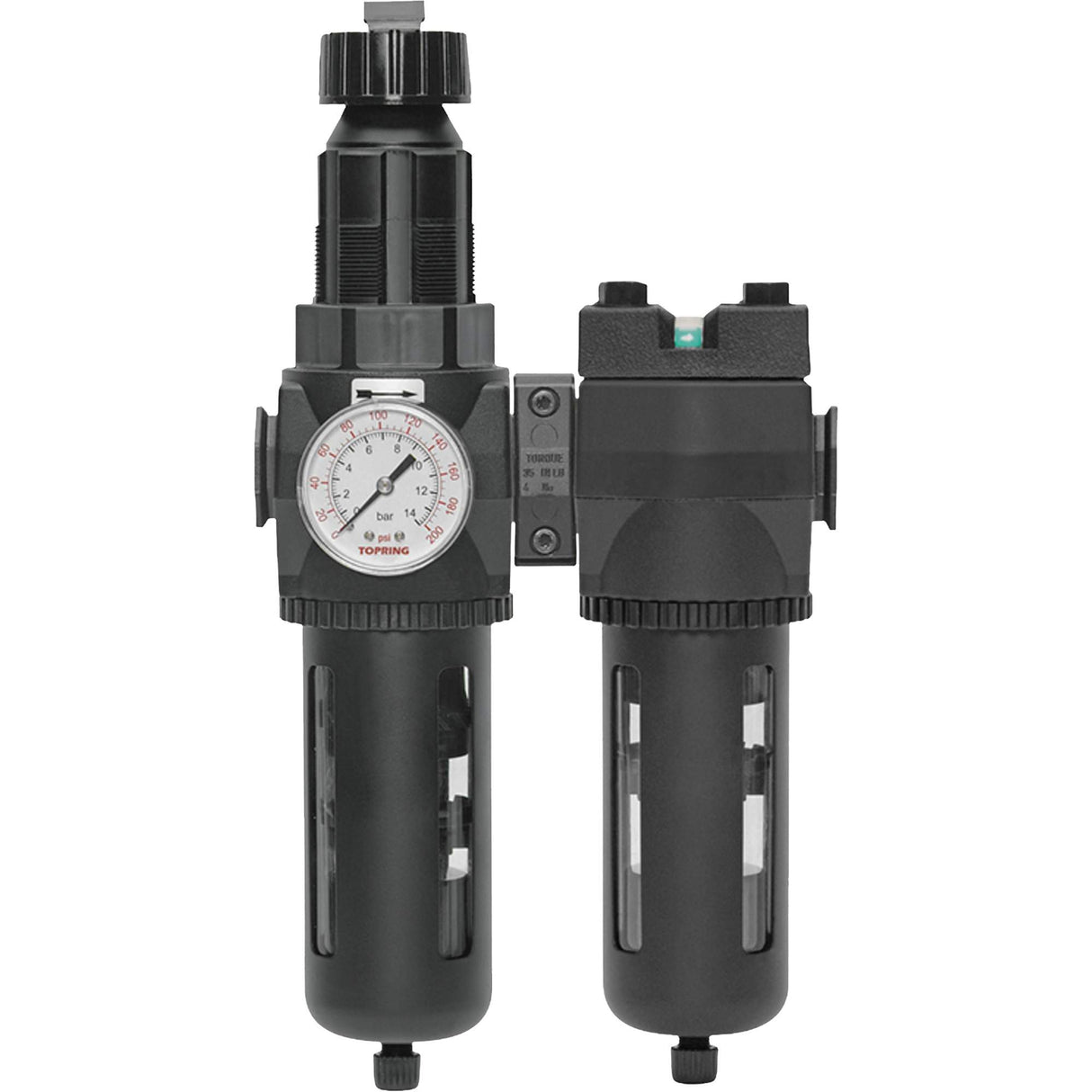 Filter/Regulator & Coalescing Filter Modulair 400 with Standard Bowl & Manual Drain, 3/4" NPTF, 150 PSI, 9.13 fl. oz. Capacity