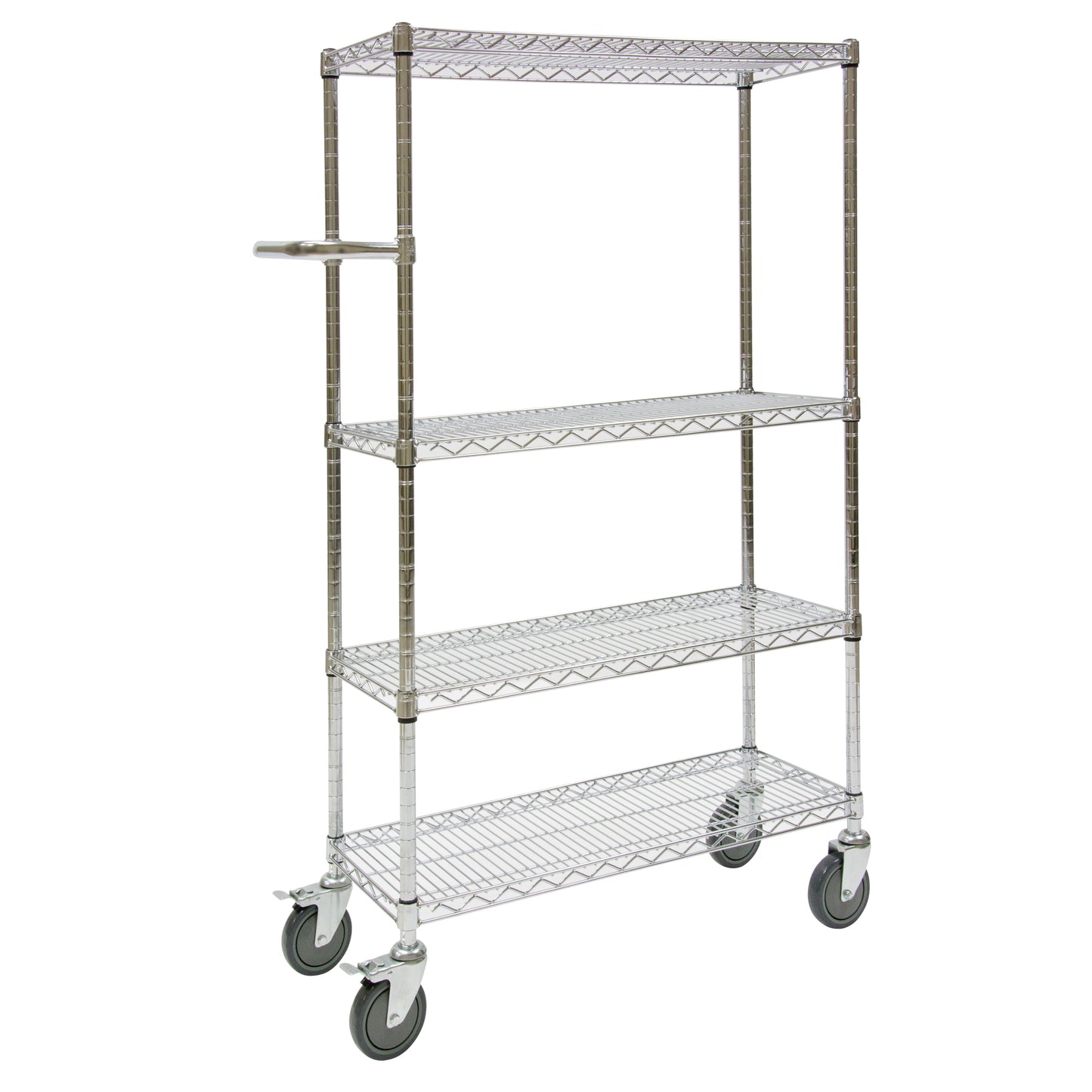 Push Cart, Chrome Plated, 30" x 60" x 14", 800 lbs. Capacity