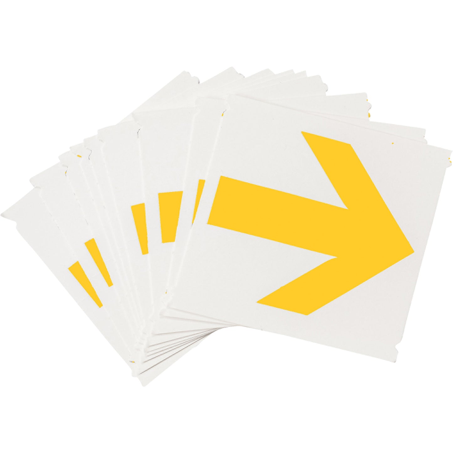 Brady Quick-Align® Individual Gothic Number and Letter Labels, Arrow Symbol, 4" H, Yellow