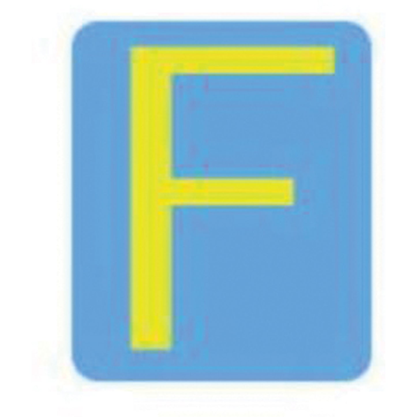 Brady Quick-Align® Individual Gothic Number and Letter Labels, F, 4" H, Yellow