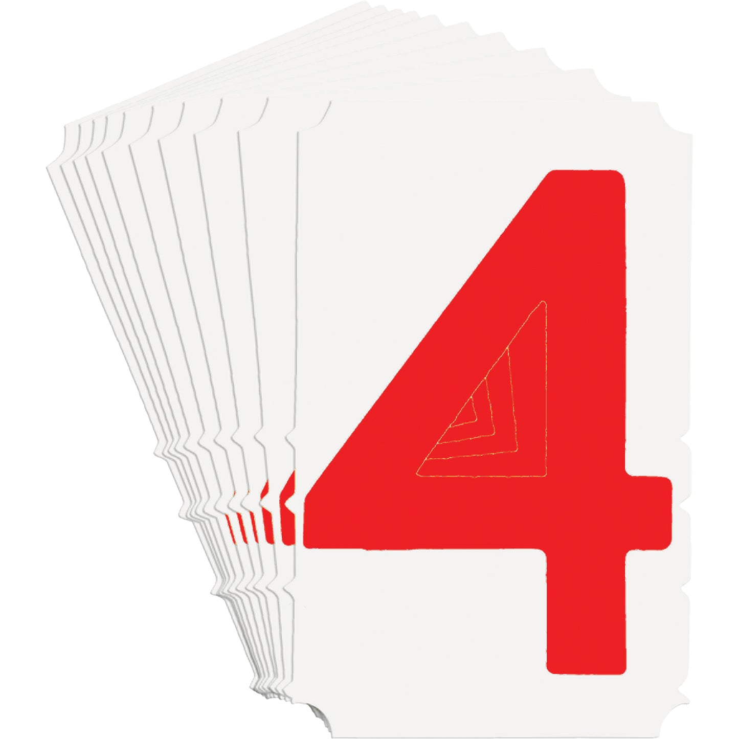 Brady Quick-Align® Individual Gothic Number and Letter Labels, 4, 4" H, Red