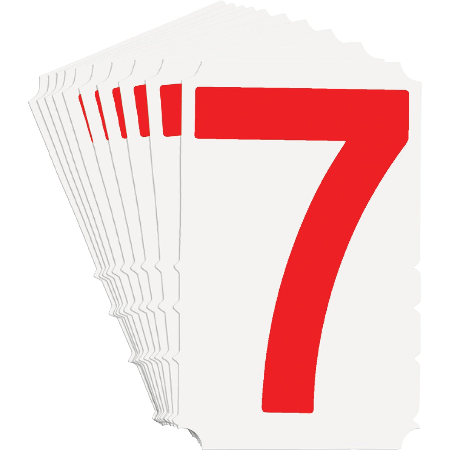 Brady Quick-Align® Individual Gothic Number and Letter Labels, 7, 4" H, Red