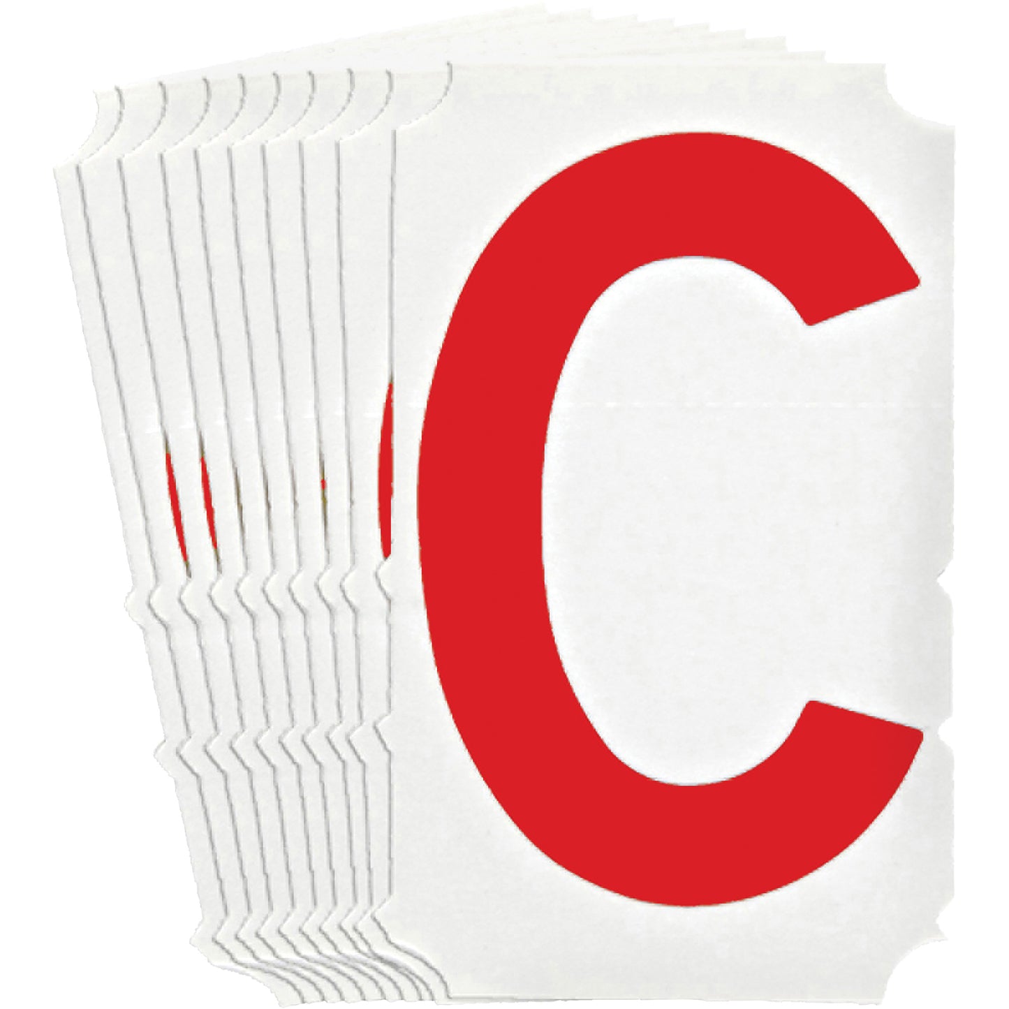 Brady Quick-Align® Individual Gothic Number and Letter Labels, C, 4" H, Red