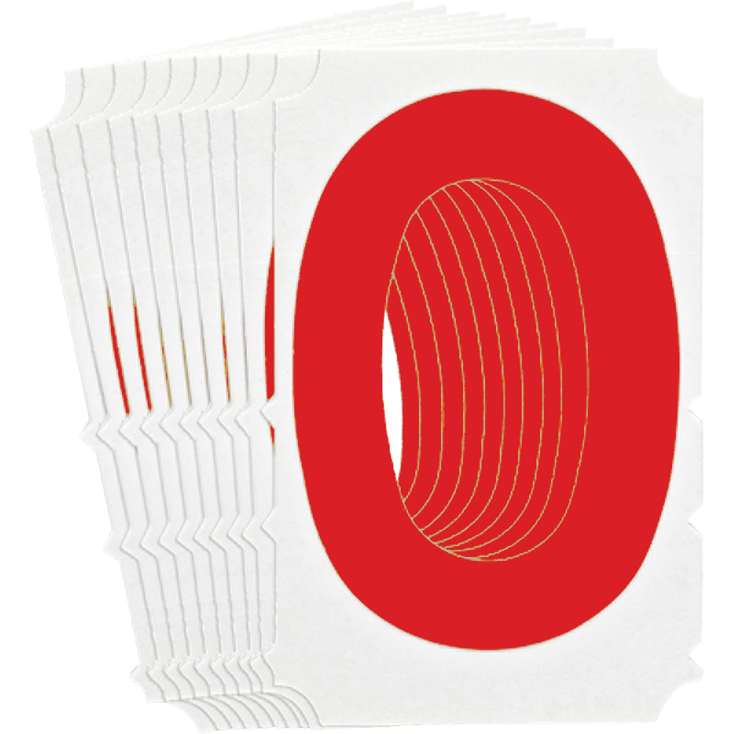 Brady Quick-Align® Individual Gothic Number & Letter Labels, O, 4" H, Red