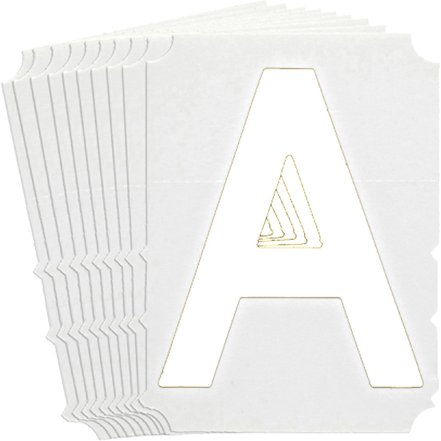 Brady Quick-Align® Individual Gothic Number and Letter Labels, A, 4" H, White