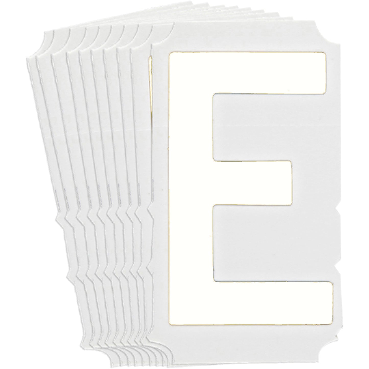 Brady Quick-Align® Individual Gothic Number and Letter Labels, E, 4" H, White