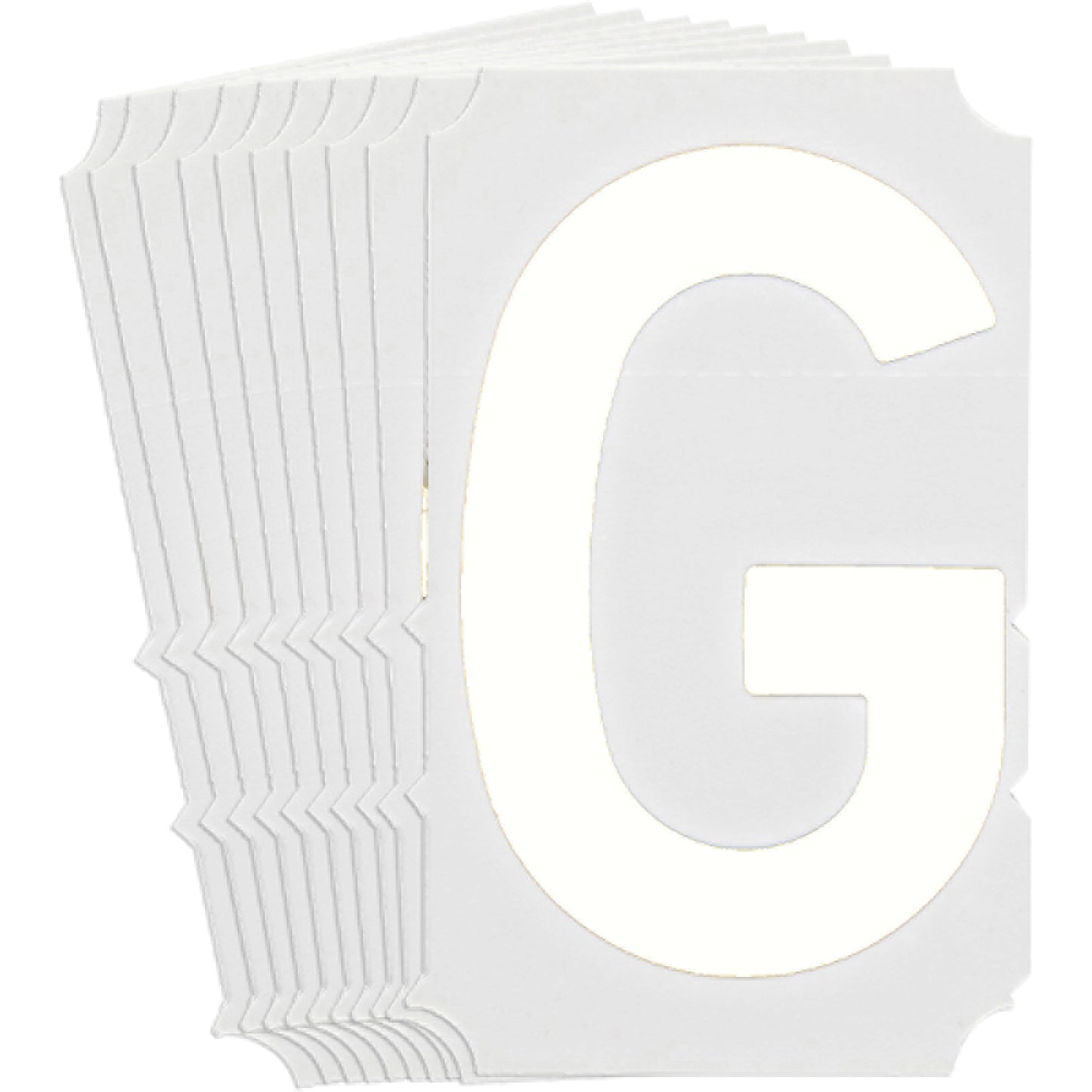 Brady Quick-Align® Individual Gothic Number and Letter Labels, G, 6" H, White