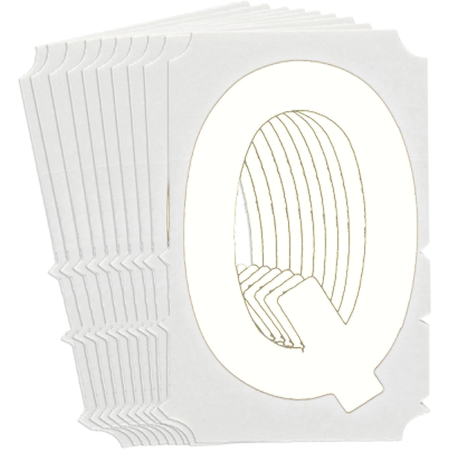 Brady Quick-Align® Individual Gothic Number & Letter Labels, Q, 6" H, White