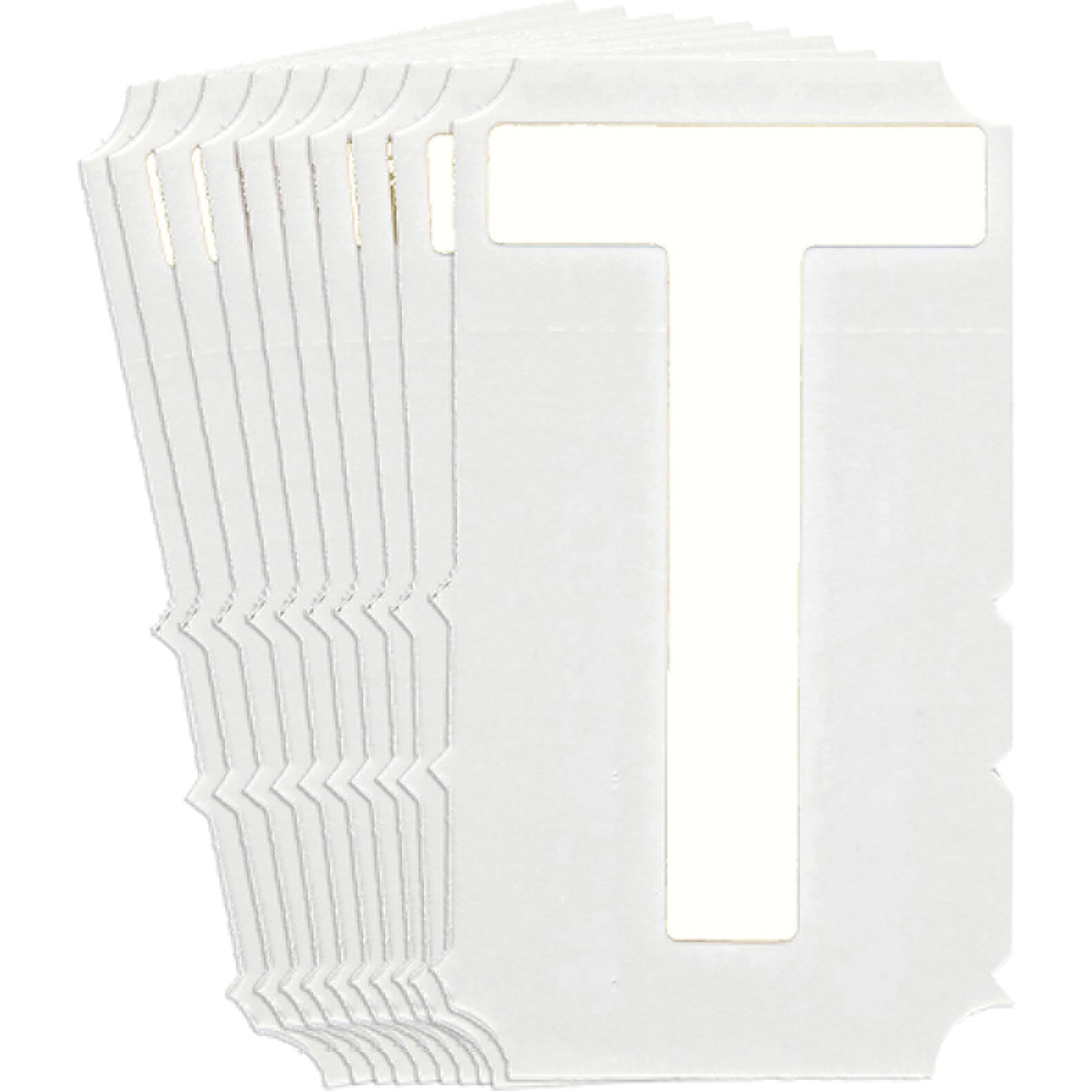 Brady Quick-Align® Individual Gothic Number & Letter Labels, T, 6" H, White