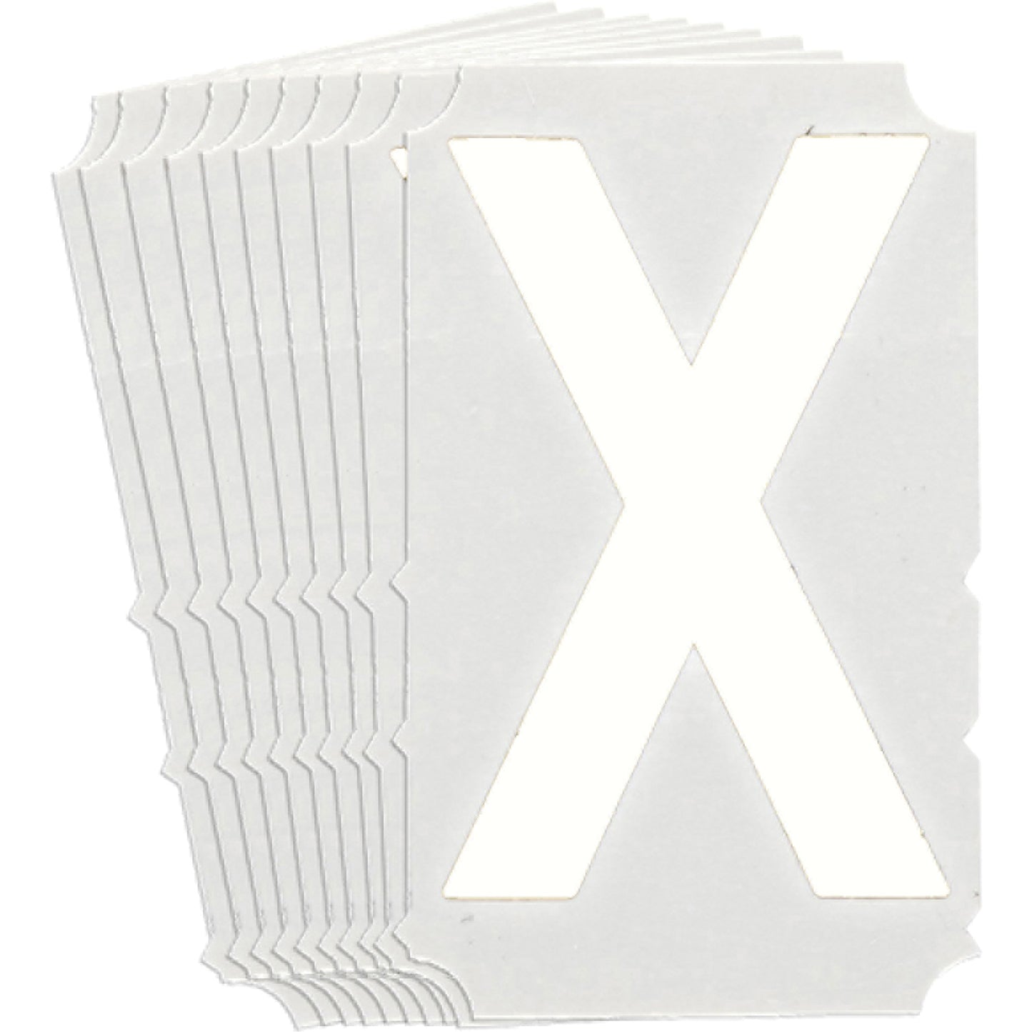 Brady Quick-Align® Individual Gothic Number & Letter Labels, X, 6" H, White