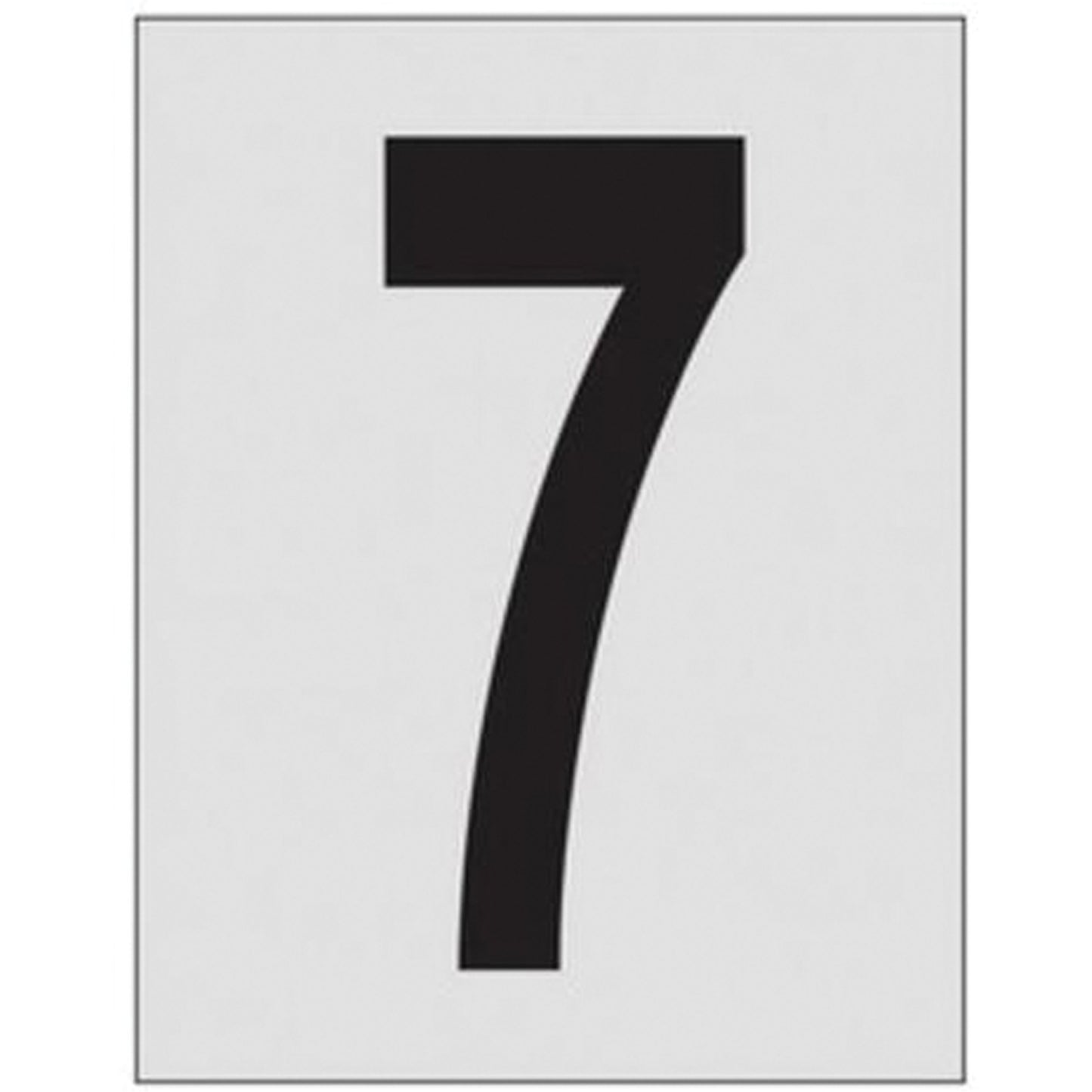 Brady Reflective Individual Number and Letter Labels, 7, 1" H, Black on Silver