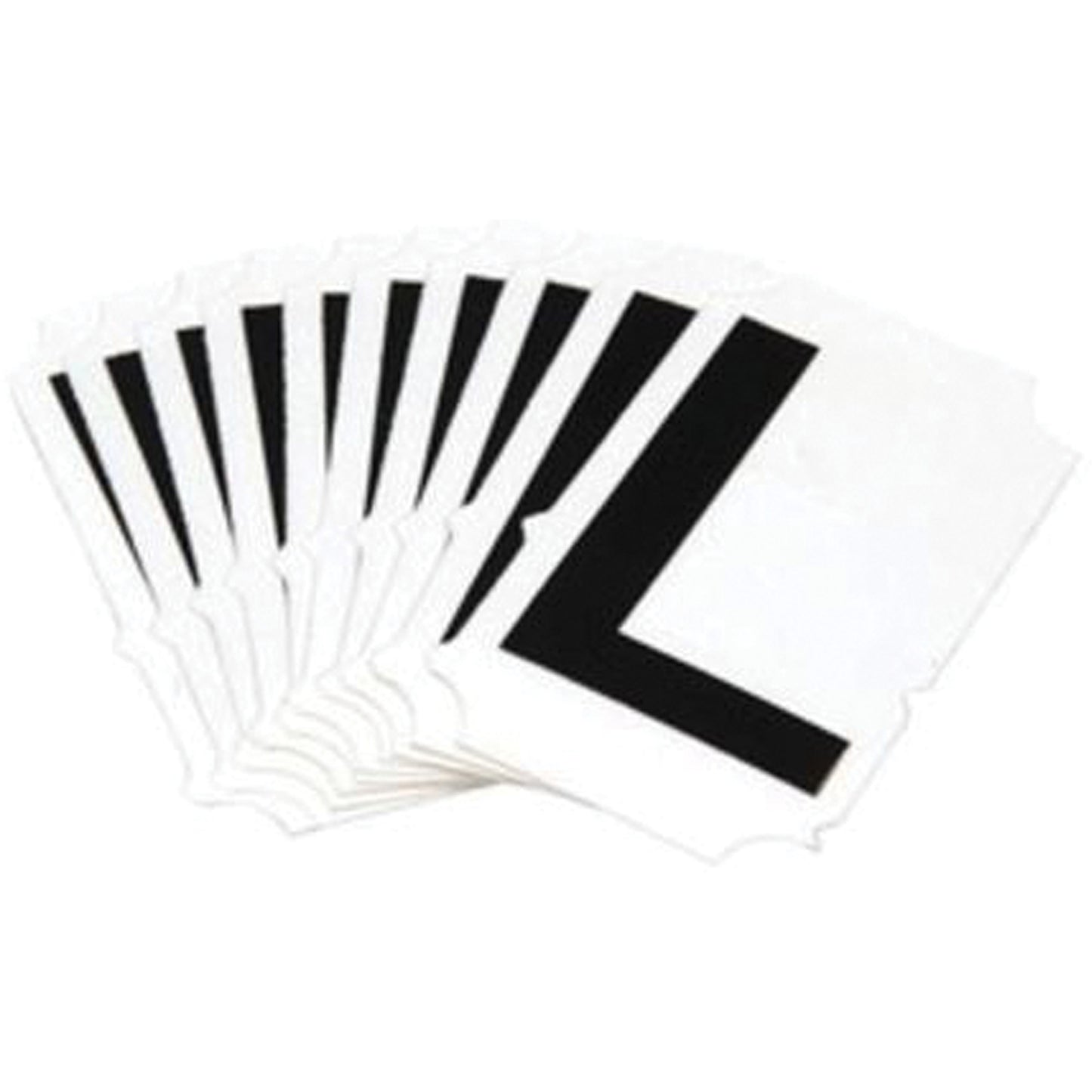 Brady Reflective Individual Number & Letter Labels, M, 1" H, Black on Silver
