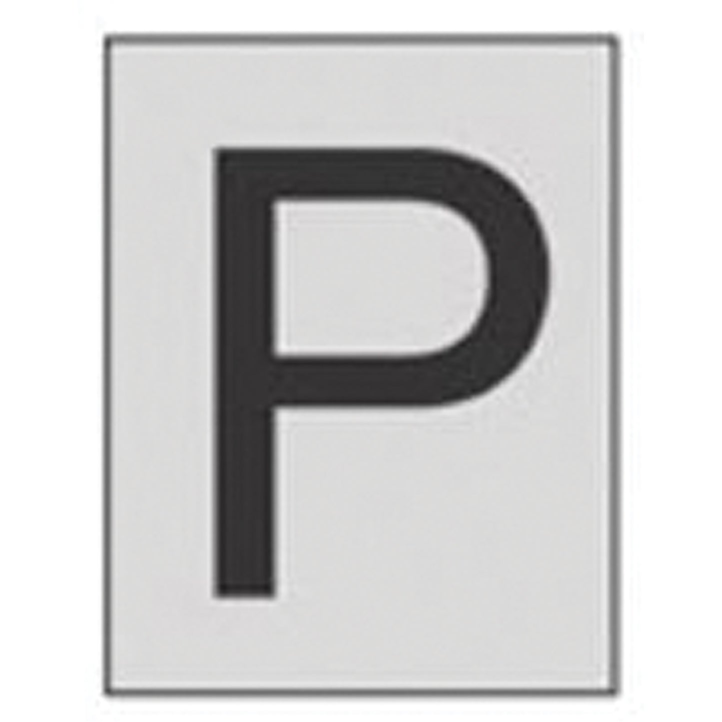 Brady Reflective Individual Number & Letter Labels, P, 1" H, Black on Silver