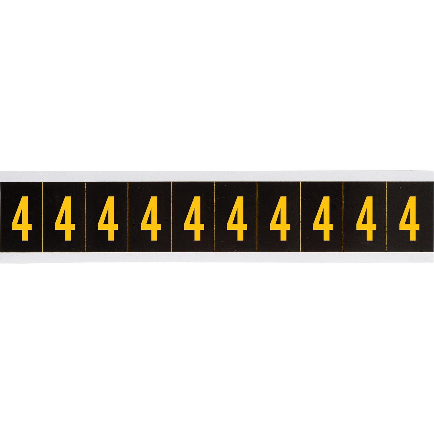 Brady Individual Number and Letter Labels, 4, 1" H, Yellow on Black