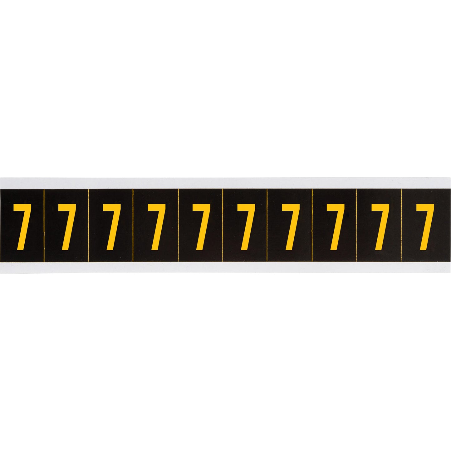 Brady Repositionable Individual Number and Letter Label, 7, 1" H, Yellow on Black