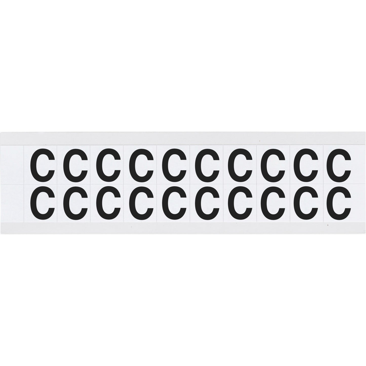 Brady Individual Number and Letter Labels, C, 5/8" H, Black on White