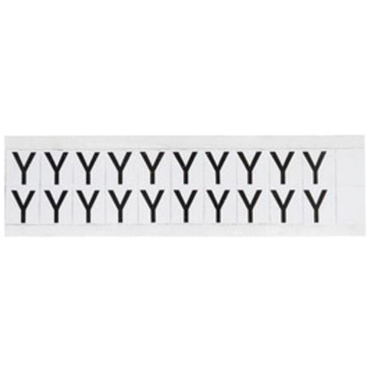 Brady Individual Number & Letter Labels, Y, 5/8" H, Black on White