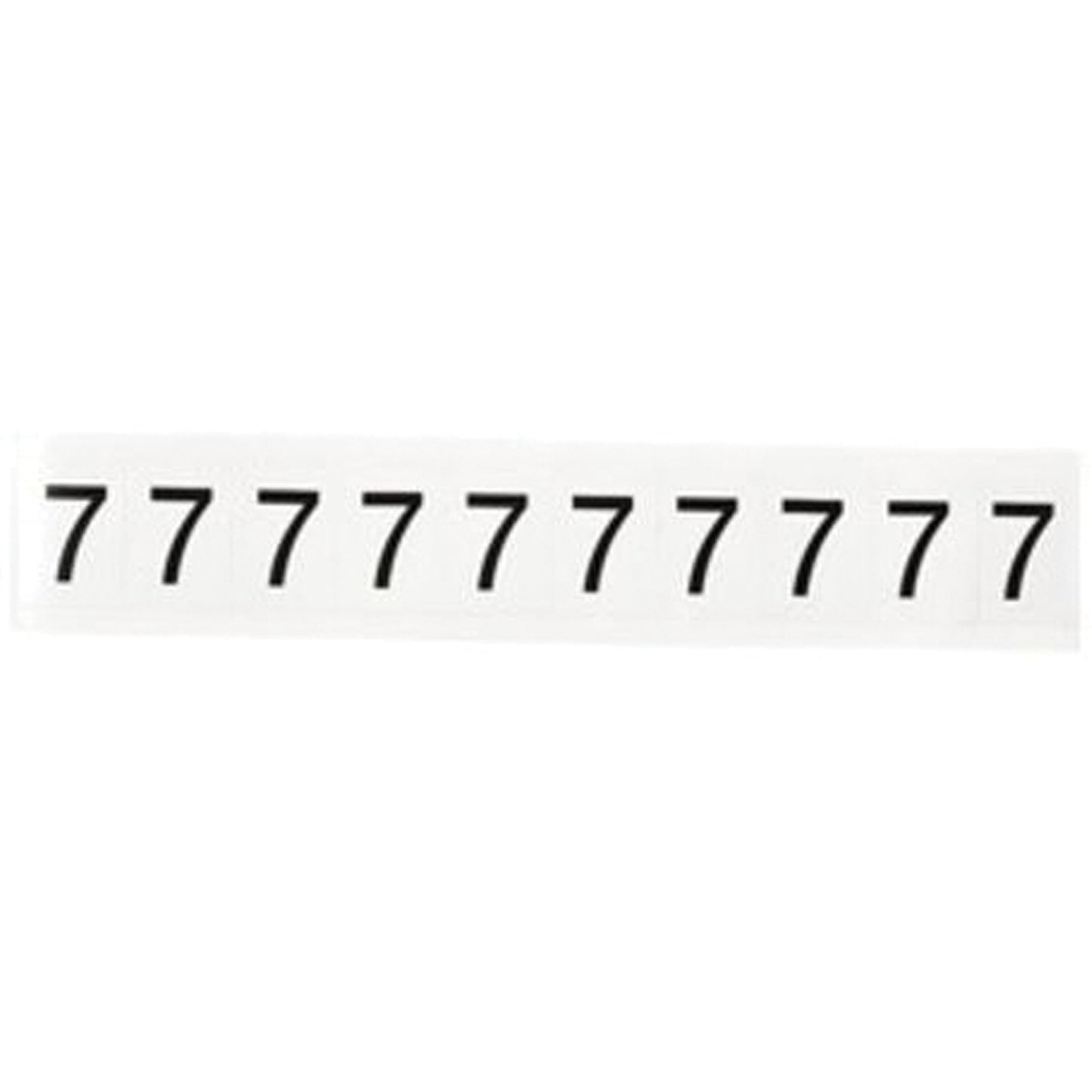 Brady Individual Number and Letter Label, 7, 1" H, Black on White