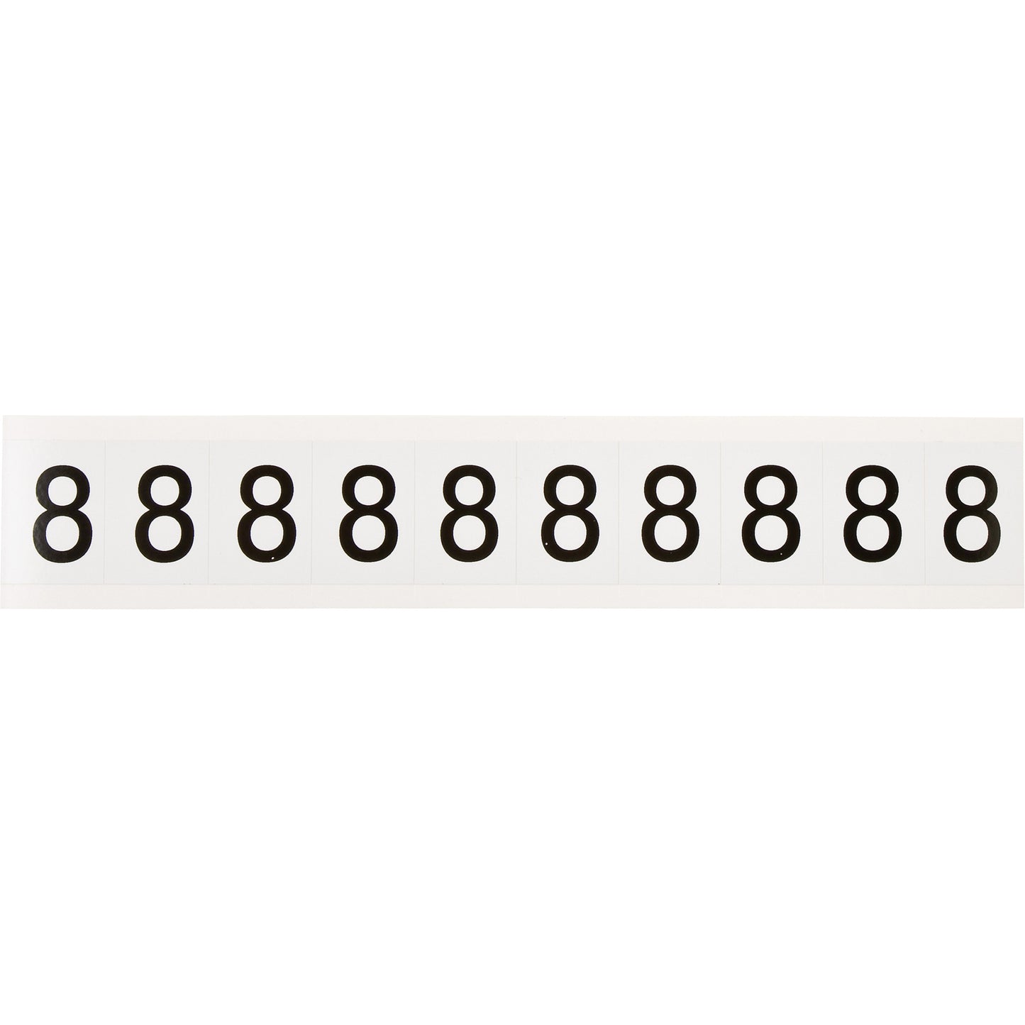 Brady Individual Number and Letter Labels, 8, 1" H, Black on White
