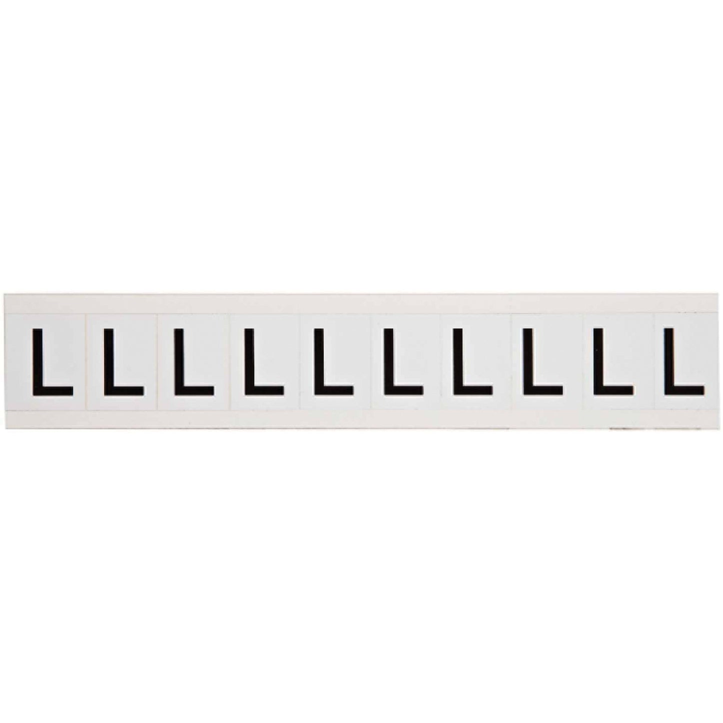 Brady Individual Number and Letter Labels, L, 1" H, Black on White