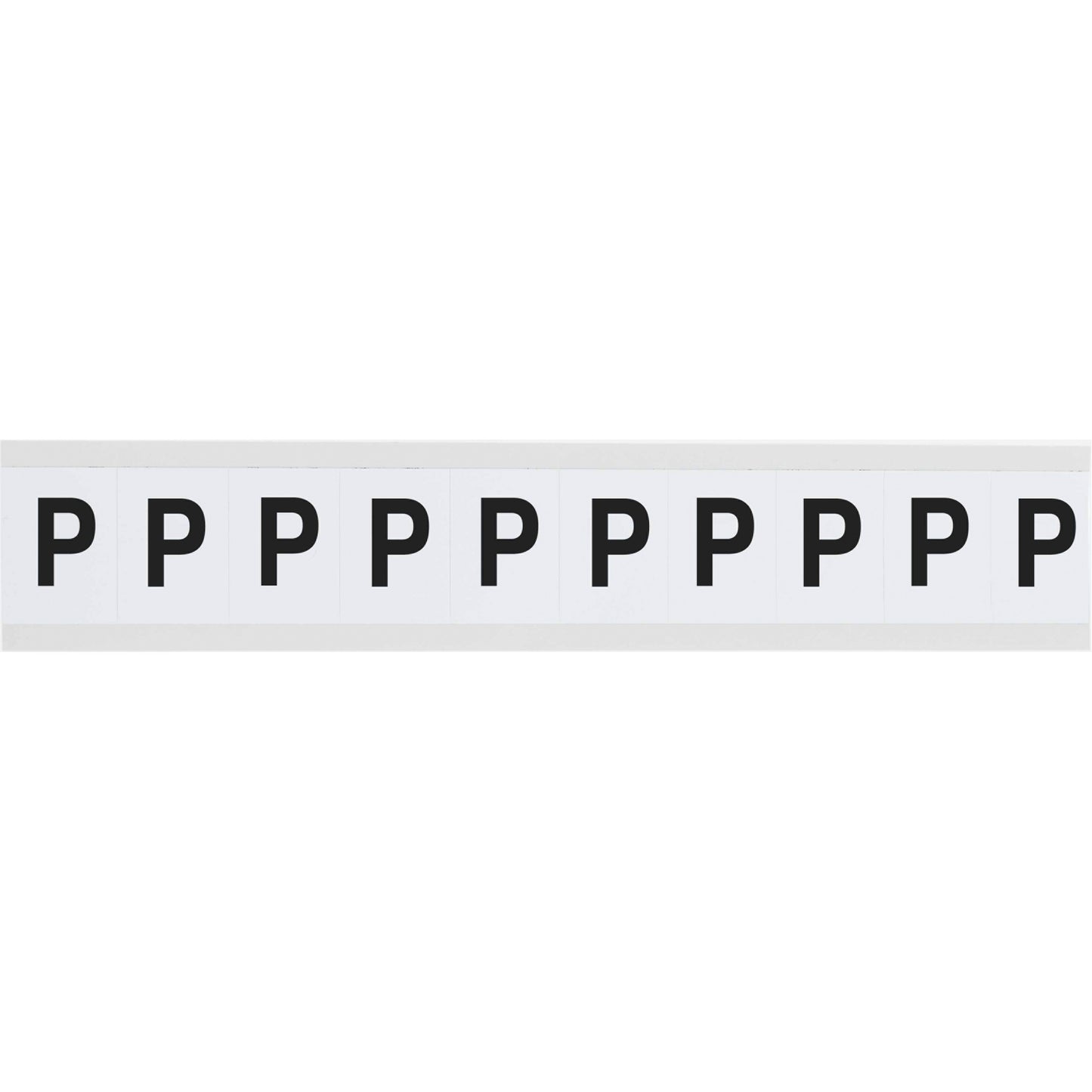 Brady Individual Number & Letter Labels, P, 1" H, Black on White