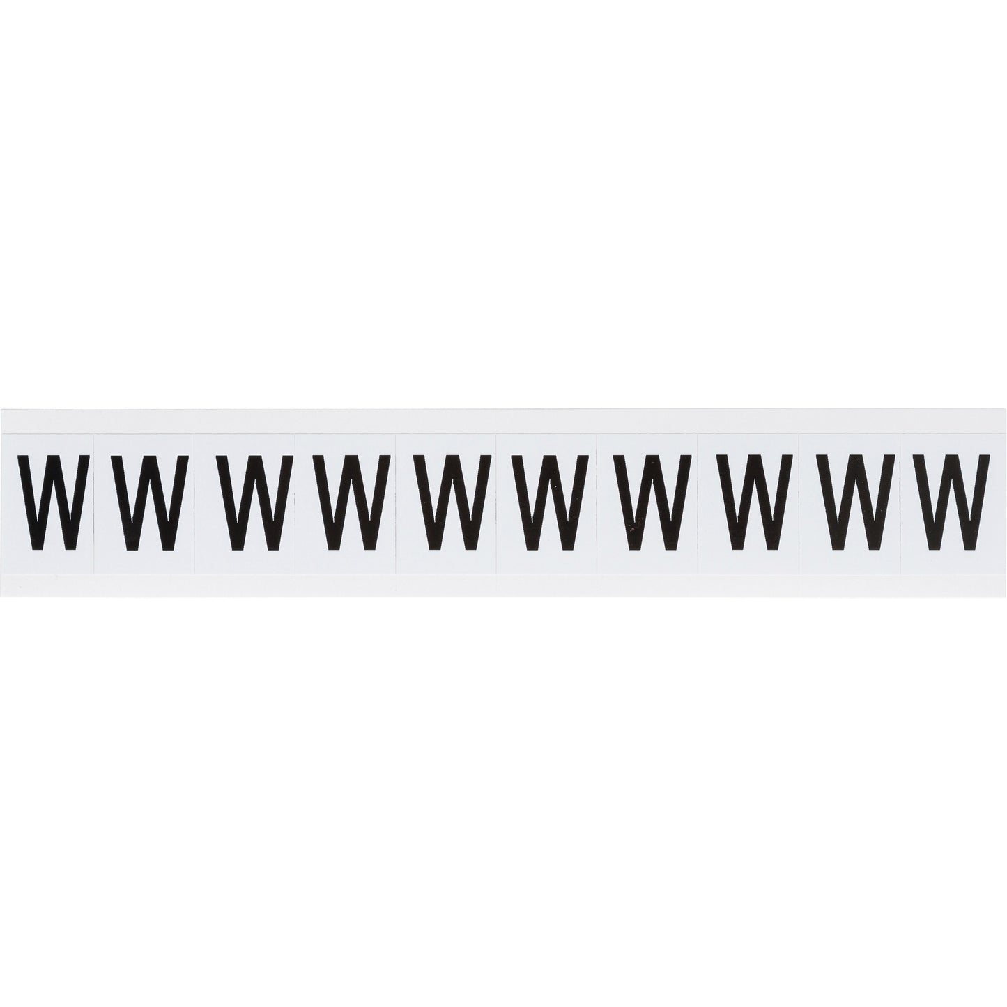 Brady Individual Number & Letter Labels, W, 1" H, Black on White