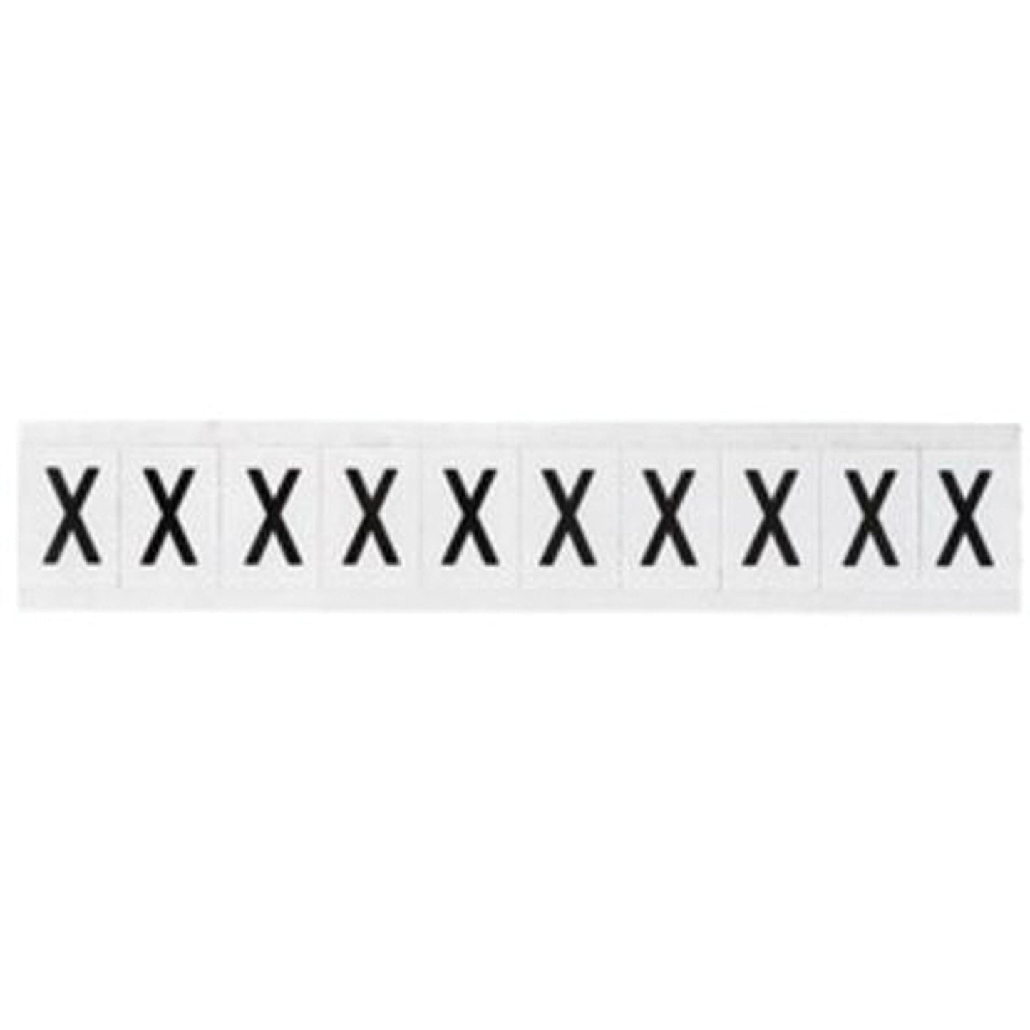 Brady Individual Number & Letter Labels, X, 1" H, Black on White