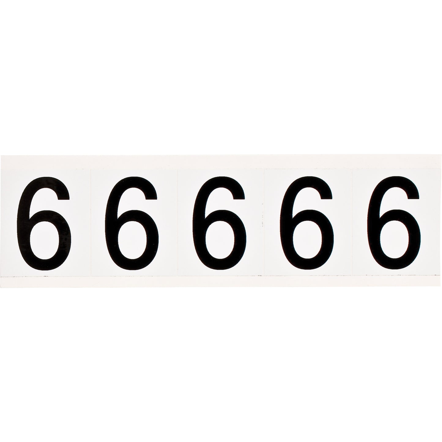 Brady Individual Number and Letter Labels, 6, 2" H, Black on White