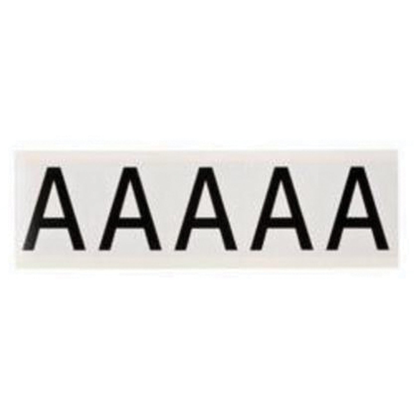 Brady Individual Number and Letter Labels, A, 2" H, Black on White