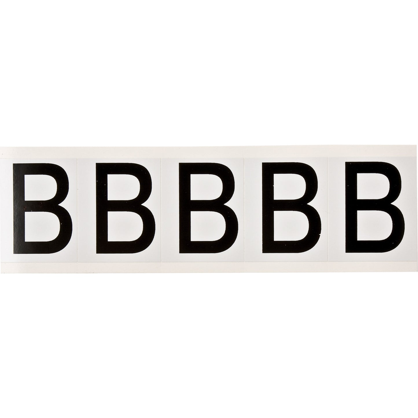 Brady Individual Number and Letter Labels, B, 2" H, Black on White