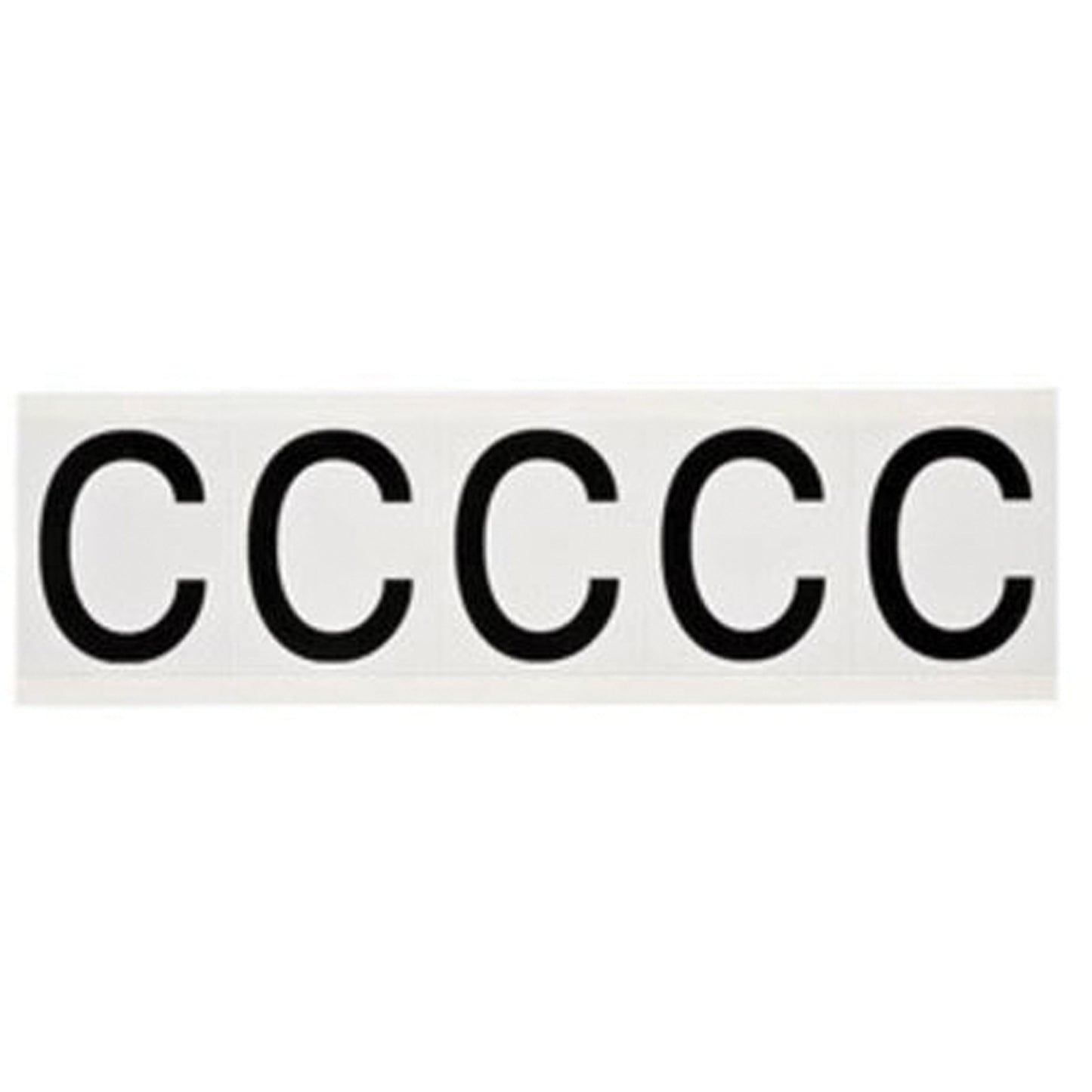 Brady Individual Number and Letter Labels, C, 2" H, Black on White