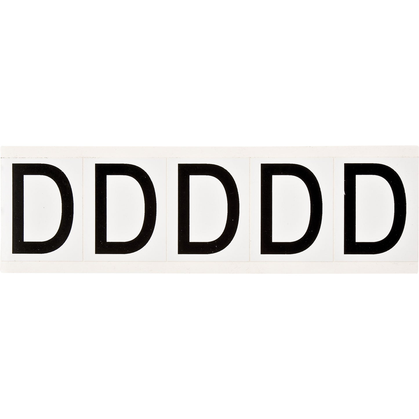 Brady Individual Number and Letter Labels, D, 2" H, Black on White