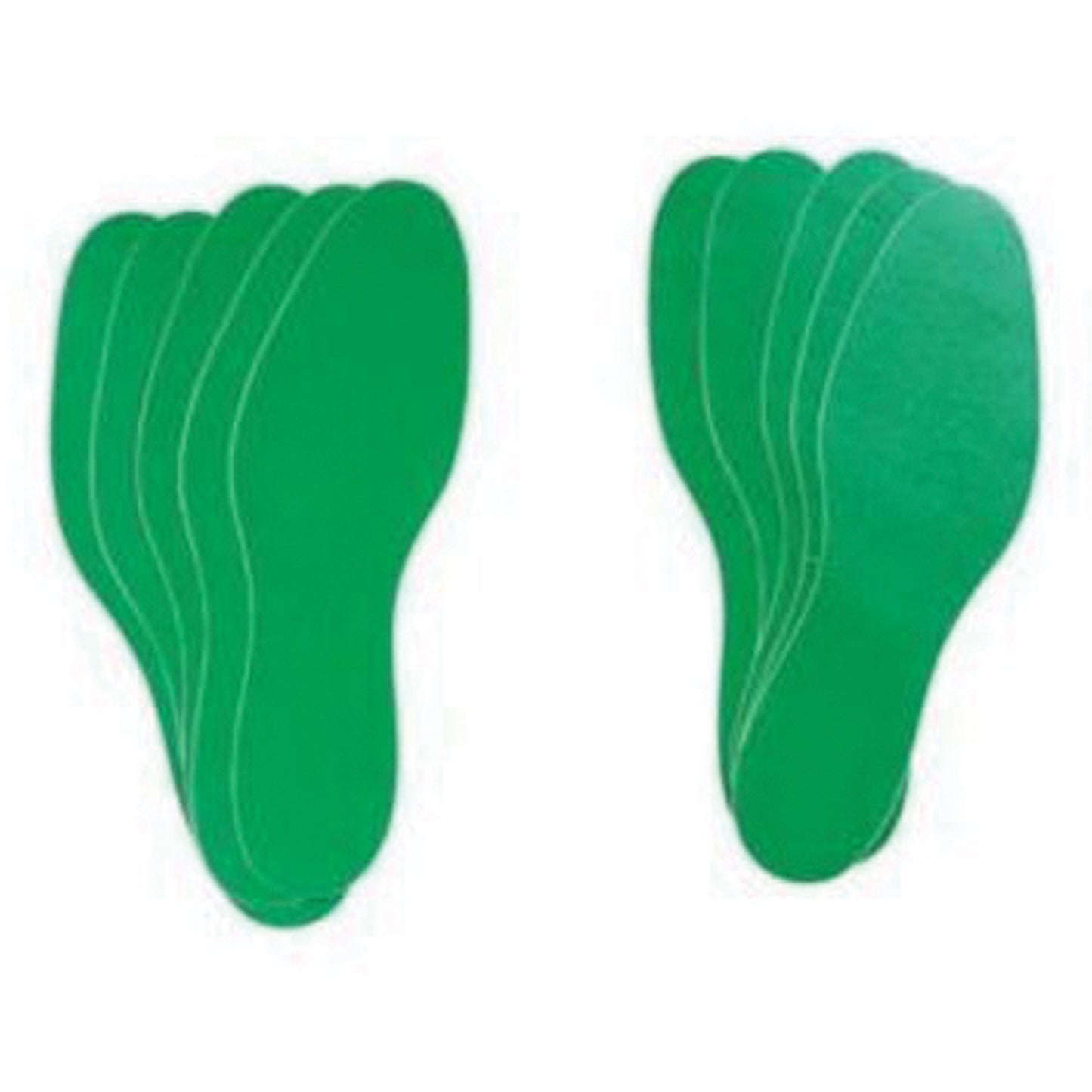 Brady Floor Marking Labels, Footprint, 12" L x 3.75" W, Green, Vinyl