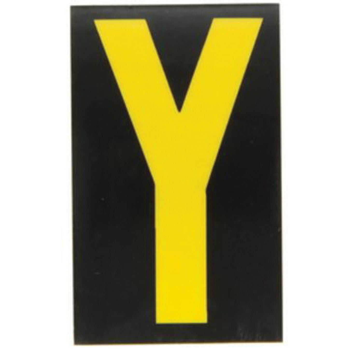 Brady Reflective Individual Number & Letter Labels, Y, 2-1/2" H, Yellow on Black