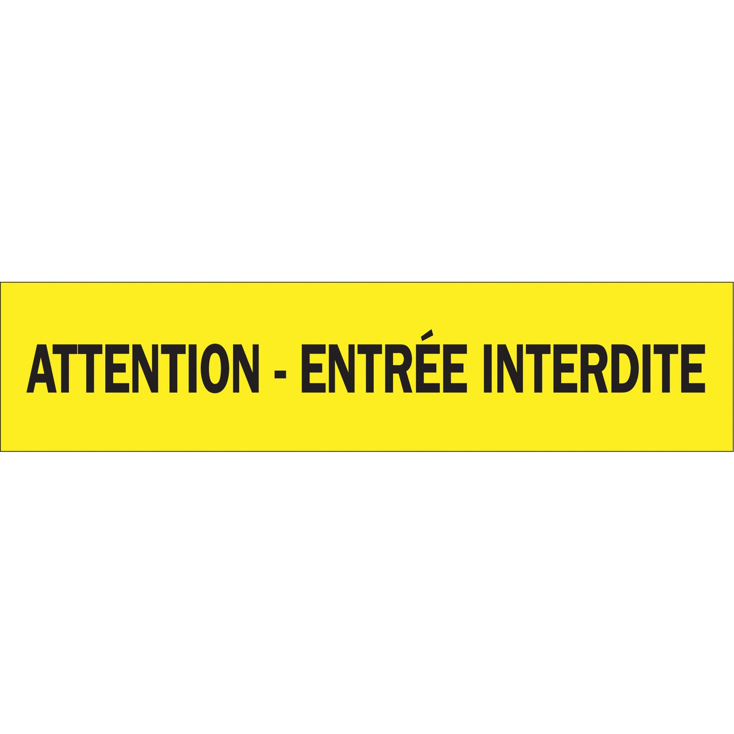 Brady "Attention - Entrée Interdite" Barricade Tape, French, 3" W x 1000' L, 3.5 mils, Black on Yellow